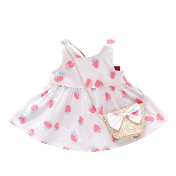 girl's dresses dress for girls 6 to 7 years frock sleeveless strawberry bow princess bag outfits o neck summer baby girl clothes, Red;yellow
girl's dresses dress for girls 6 to 7 years frock sleeveless strawberry bow princess bag outfits o neck summer baby girl clothes, Red;yellow