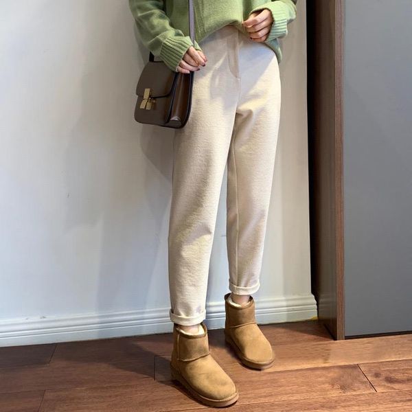 women's pants & capris latest women woolen fabrics elastic high waist solid black/beige color long casual with button and zipper closur, Black;white
women's pants & capris latest women woolen fabrics elastic high waist solid black/beige color long casual with button and zipper closur, Black;white