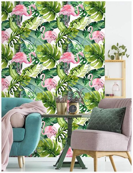 wallpapers waterproof flamingo palm tree peel wallpaper removable green/pink self-adhesive bathroom home decoration
wallpapers waterproof flamingo palm tree peel wallpaper removable green/pink self-adhesive bathroom home decoration