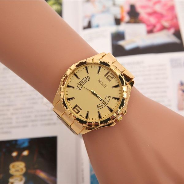 wristwatches luxury fashion men women watch stainless steel business sport quartz wrist gold bracelet big dial clock horloges mannen, Slivery;brown
wristwatches luxury fashion men women watch stainless steel business sport quartz wrist gold bracelet big dial clock horloges mannen, Slivery;brown