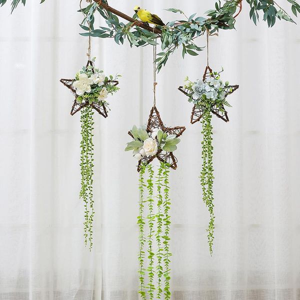 decorative flowers & wreaths artificial 5pointed star garland home decoration landscape wall hanging wedding backdrops party garden layout v