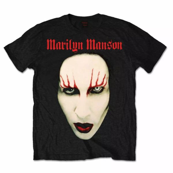 official marilyn manson t shirt red lips logo mens black rock metal tee merch, White;black
official marilyn manson t shirt red lips logo mens black rock metal tee merch, White;black