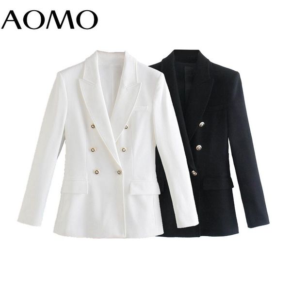 women's suits & blazers aomo women 2021 thick white blazer coat vintage double breasted long sleeve female outerwear chic 5z43a, White;black
women's suits & blazers aomo women 2021 thick white blazer coat vintage double breasted long sleeve female outerwear chic 5z43a, White;black
