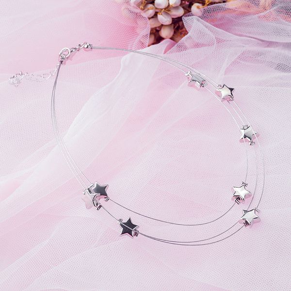 korean fashion trend temperament three-tier star choker necklace net red ins personality versatile short chain necklace female, Silver
korean fashion trend temperament three-tier star choker necklace net red ins personality versatile short chain necklace female, Silver