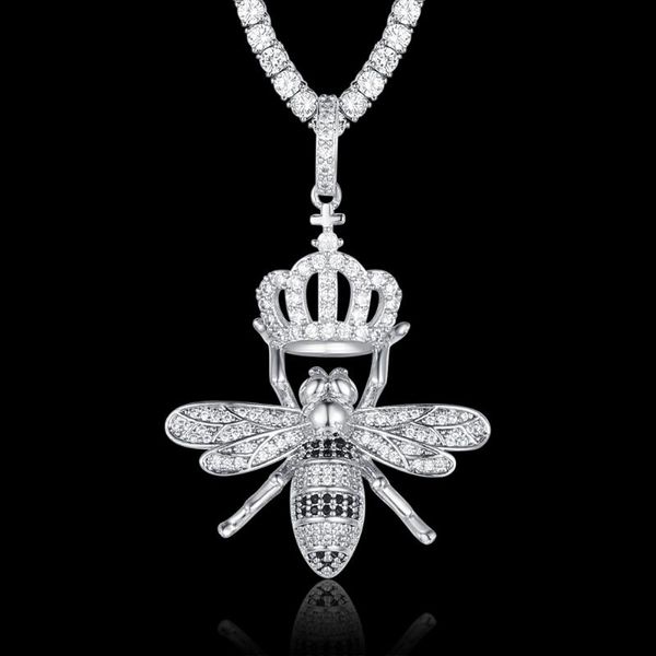pendant necklaces 100% micro zircon hip hop bee crown necklace for men jewelry bling custom accept wholesale drop, Silver
pendant necklaces 100% micro zircon hip hop bee crown necklace for men jewelry bling custom accept wholesale drop, Silver