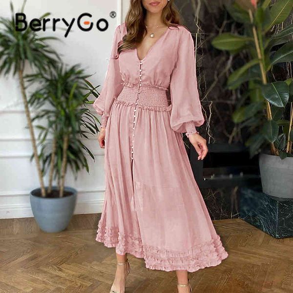 berrygo elegant pink v-neck long sleeve dress spring ruffled chiffon women solid a-line button office ladies vestidos 210513, Black;gray
berrygo elegant pink v-neck long sleeve dress spring ruffled chiffon women solid a-line button office ladies vestidos 210513, Black;gray