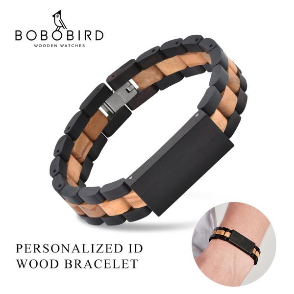 link, chain stainless steel and wood bracelet for men women engraved id bangles holiday gift lovers pulseras mujer, Black
link, chain stainless steel and wood bracelet for men women engraved id bangles holiday gift lovers pulseras mujer, Black