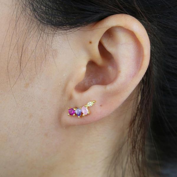 stud pure 925 sterling silver summer colorful zircon cz earring gold color plated cute engagement party jewelry, Golden;silver
stud pure 925 sterling silver summer colorful zircon cz earring gold color plated cute engagement party jewelry, Golden;silver