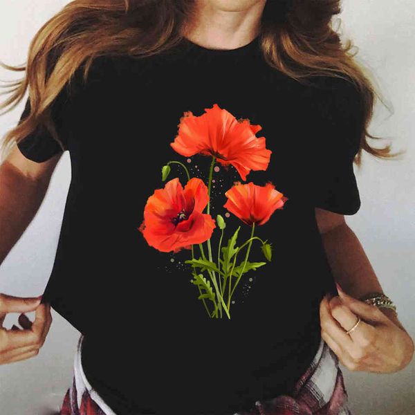 women's t-shirt kawaii tee red poppy women black t shirt casual funny tshirts hipster tumblr female harajuku short sleeves ts, White
women's t-shirt kawaii tee red poppy women black t shirt casual funny tshirts hipster tumblr female harajuku short sleeves ts, White