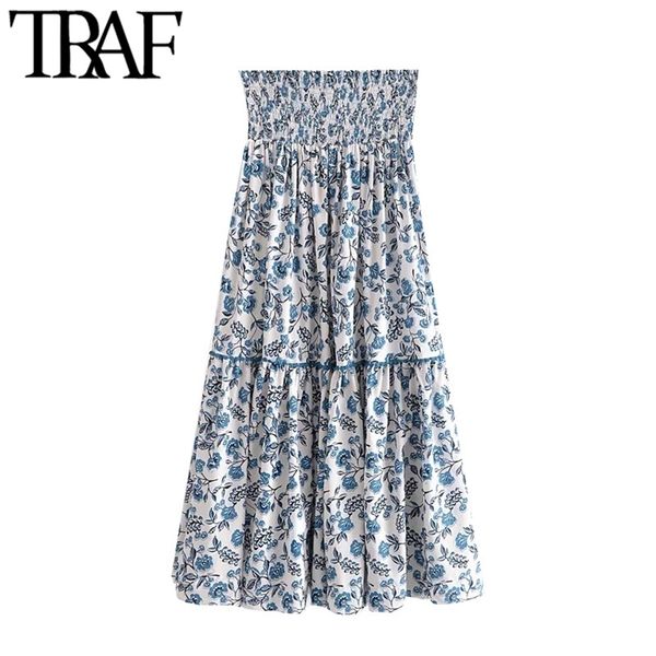 women chic fashion patchwork floral print midi skirt vintage high waist smocked elastic female skirts mujer 210507, Black
women chic fashion patchwork floral print midi skirt vintage high waist smocked elastic female skirts mujer 210507, Black