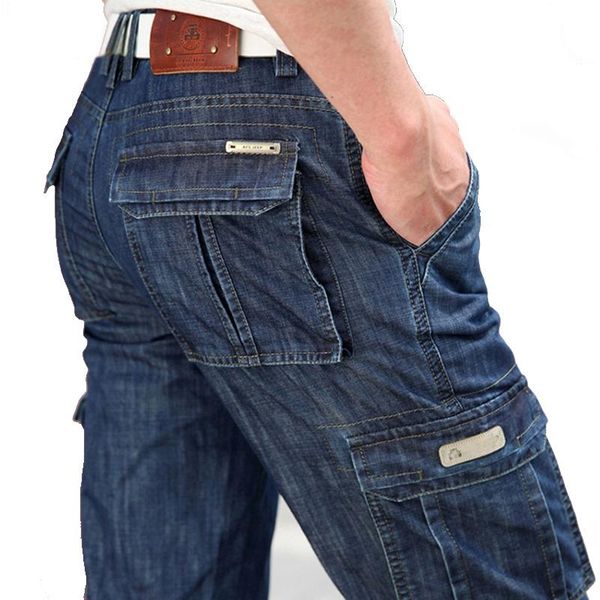 men's cargo jeans pants workwear multi-pockets military straight motorcycle denim street casual biker long trousers, Black
men's cargo jeans pants workwear multi-pockets military straight motorcycle denim street casual biker long trousers, Black