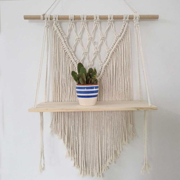 tapestries 50*60cm bohemian handmade macrame wall hanging rope shelf wooden floating plant rack stand tapestry home decor ornament
tapestries 50*60cm bohemian handmade macrame wall hanging rope shelf wooden floating plant rack stand tapestry home decor ornament