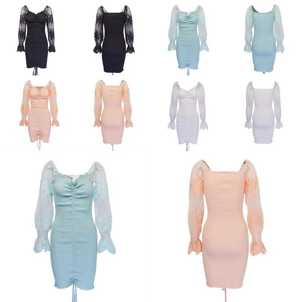 casual dresses 2021 women v-neck lace dress embroidery pattern long puff sleeves with drawstring fashion design s/ / l, Black;gray
casual dresses 2021 women v-neck lace dress embroidery pattern long puff sleeves with drawstring fashion design s/ / l, Black;gray