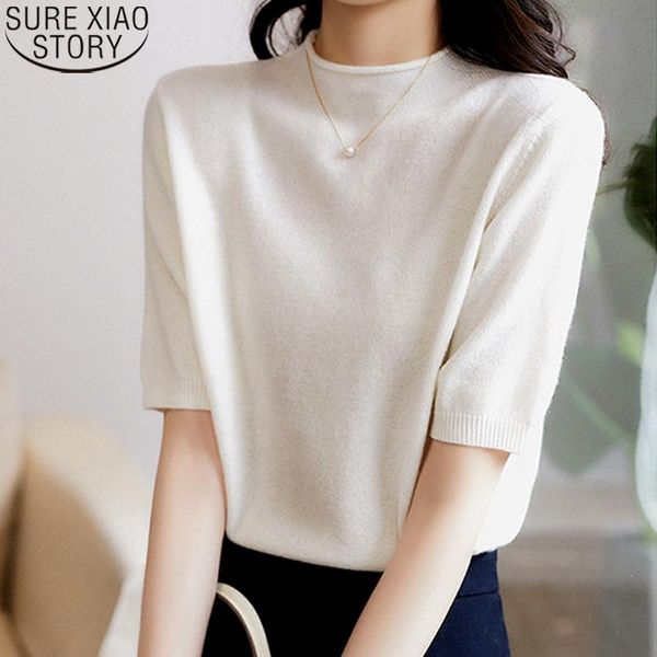 women's blouses & shirts knitted women clothing 2021 casual summer solid loose half-turtleneck fashion korean clothes 13777, White
women's blouses & shirts knitted women clothing 2021 casual summer solid loose half-turtleneck fashion korean clothes 13777, White