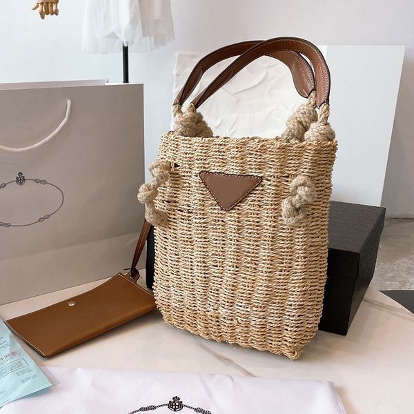 women straw weave bucket fashion handbag womens clutch bags shoulder bag vintage letter triangle mens pack
women straw weave bucket fashion handbag womens clutch bags shoulder bag vintage letter triangle mens pack