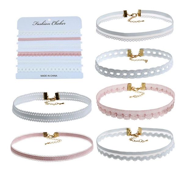chokers 6pcs/set choker necklace white lace velvet strip woman collar party jewelry neck accessories handcrafted chain, Golden;silver
chokers 6pcs/set choker necklace white lace velvet strip woman collar party jewelry neck accessories handcrafted chain, Golden;silver
