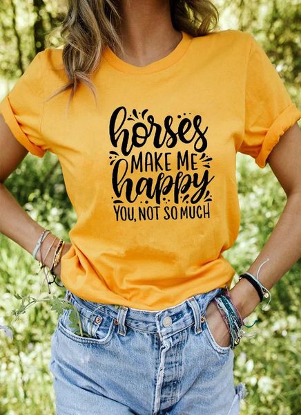 women's t-shirt horses make me happy printed tshirt funny casual female farm shirts cowgirl tees country shirt, White
women's t-shirt horses make me happy printed tshirt funny casual female farm shirts cowgirl tees country shirt, White