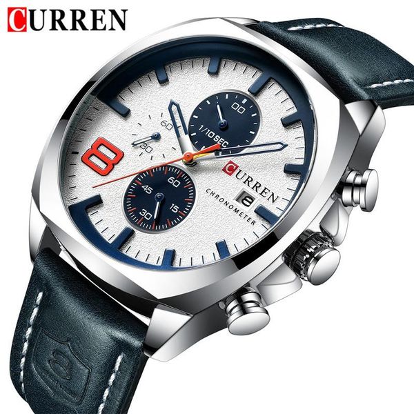 wristwatches curren watch men waterproof chronograph sport military male clock leather man wristwatch relogio masculino 832, Slivery;brown
wristwatches curren watch men waterproof chronograph sport military male clock leather man wristwatch relogio masculino 832, Slivery;brown