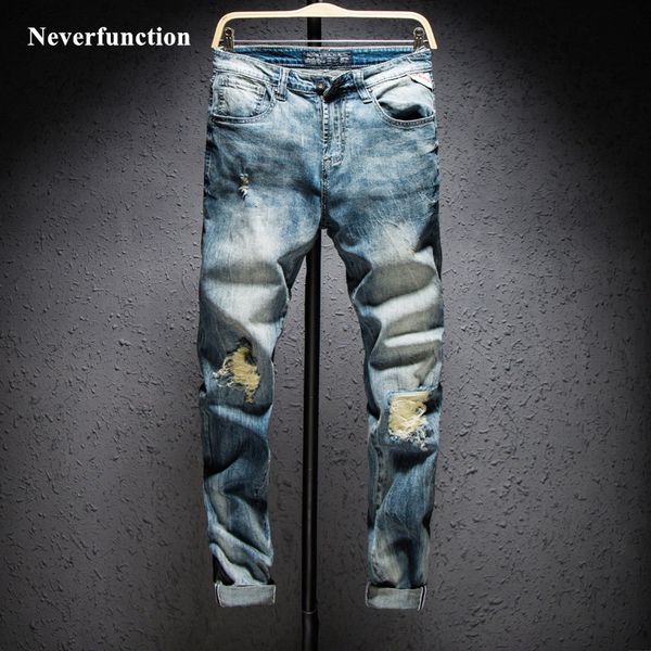 jeans men ripped retro skinny streetwear man cotton casual holes destroyed hiphop beggar denim joggers trousers, Blue
jeans men ripped retro skinny streetwear man cotton casual holes destroyed hiphop beggar denim joggers trousers, Blue