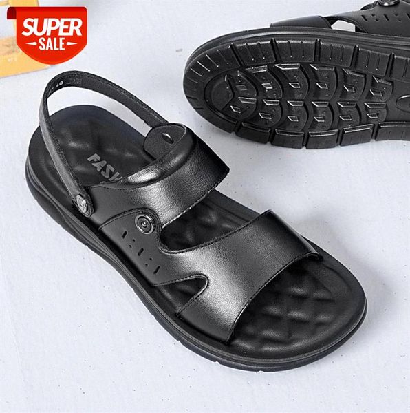 men's leather sandals #7321, Black 
men's leather sandals #7321, Black