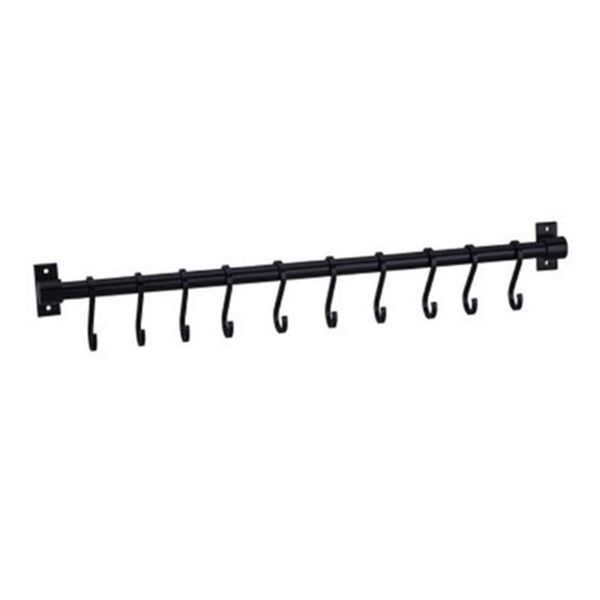 black 10 hooks wall hanging rail rack kitchen utensil mounted shelf durable rustless storage & rails
black 10 hooks wall hanging rail rack kitchen utensil mounted shelf durable rustless storage & rails