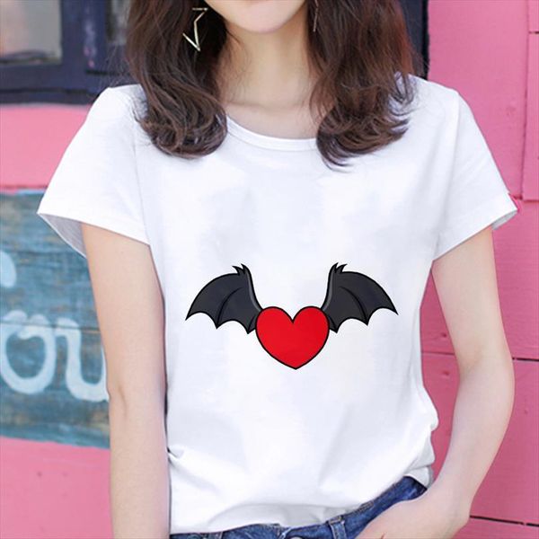devils heart and women harajuku men t shirts aesthetics thin section white female clothing summer fashion, White;black
devils heart and women harajuku men t shirts aesthetics thin section white female clothing summer fashion, White;black