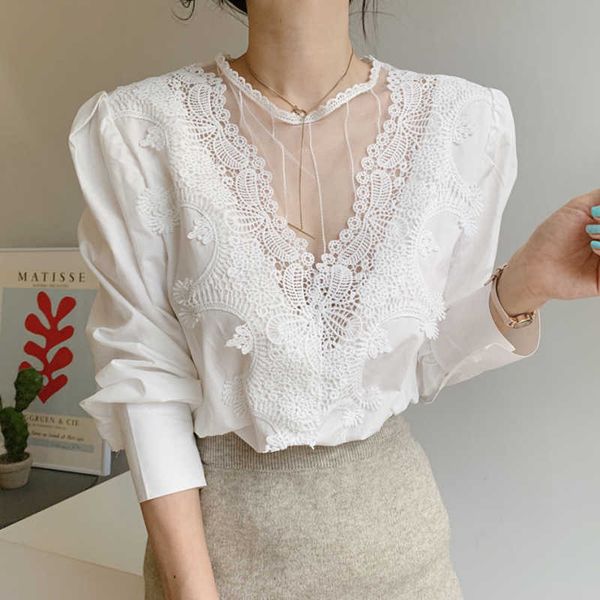spring lace blouse women fashion vintage crochet lace patchwork long puff sleeve shirt sweet o neck solid 13370 210527, White
spring lace blouse women fashion vintage crochet lace patchwork long puff sleeve shirt sweet o neck solid 13370 210527, White
