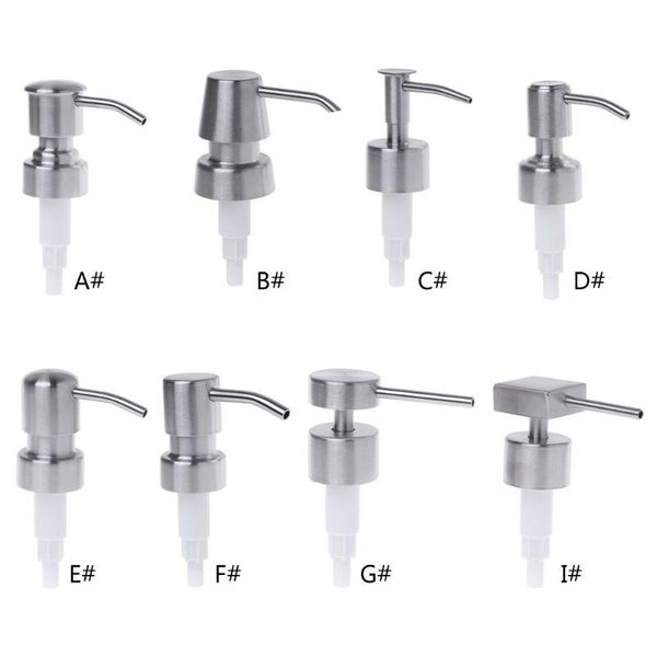 liquid soap dispenser silver press head lotion pump bottle nozzle replacement jar tube 8 types
liquid soap dispenser silver press head lotion pump bottle nozzle replacement jar tube 8 types