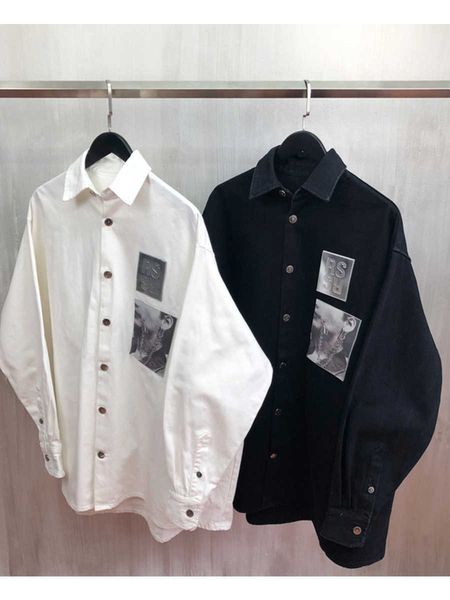 men's jackets raf simons silver print large denim black and white loose casual denim shirt jacket versatile jacket, Black;brown
men's jackets raf simons silver print large denim black and white loose casual denim shirt jacket versatile jacket, Black;brown