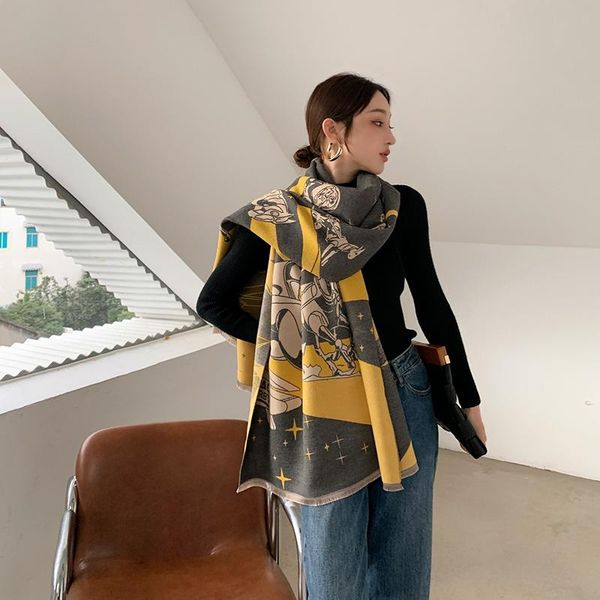 scarves 2021 winter scarf women cashmere warm pashmina foulard lady luxury horse thick soft shawls wraps, Blue;gray
scarves 2021 winter scarf women cashmere warm pashmina foulard lady luxury horse thick soft shawls wraps, Blue;gray