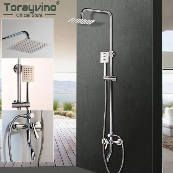 torayvino chrome polished shower faucets set bathroom mixer bathtub taps rainfall wall mounted tap 8 " head sets
torayvino chrome polished shower faucets set bathroom mixer bathtub taps rainfall wall mounted tap 8 " head sets