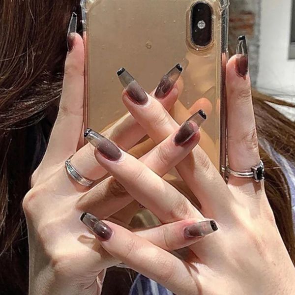 false nails 24pcs with glue ballet transparent black wear long paragraph fashion manicure patch wearable nail, Red;gold
false nails 24pcs with glue ballet transparent black wear long paragraph fashion manicure patch wearable nail, Red;gold