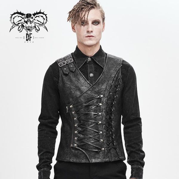 men's vests devil fashion gothic eyelet drawstring sleeveless short waistcoat punk style daily vest, Black;white
men's vests devil fashion gothic eyelet drawstring sleeveless short waistcoat punk style daily vest, Black;white