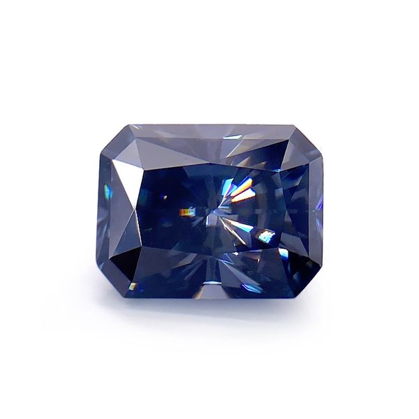 blue color radiant cut moissanite loose diamond with box and certification for rings vvs1 gemstones excellent pass moissantester, Black 
blue color radiant cut moissanite loose diamond with box and certification for rings vvs1 gemstones excellent pass moissantester, Black
