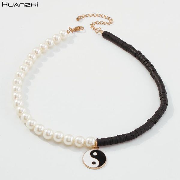 chokers huanzhi 2021 hip hop punk asymmetry pearl soft pottery black white tai chi pendant necklace for women girls ins jewelry, Golden;silver
chokers huanzhi 2021 hip hop punk asymmetry pearl soft pottery black white tai chi pendant necklace for women girls ins jewelry, Golden;silver
