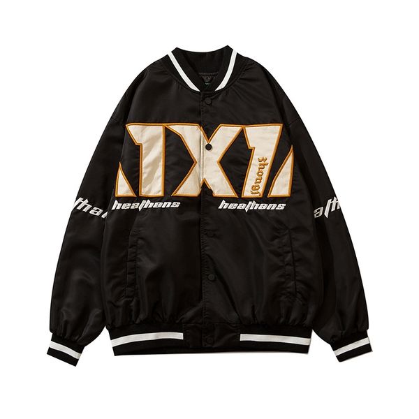 2021heathans autumn and winter national baseball jacket embroidered single breasted basic casual fashion jacket, Black;brown
2021heathans autumn and winter national baseball jacket embroidered single breasted basic casual fashion jacket, Black;brown
