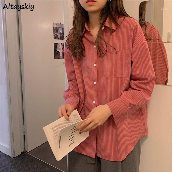 women's blouses & shirts striped women retro korean style chic trendy elegant leisure all-match ulzzang female college students simple, White
women's blouses & shirts striped women retro korean style chic trendy elegant leisure all-match ulzzang female college students simple, White