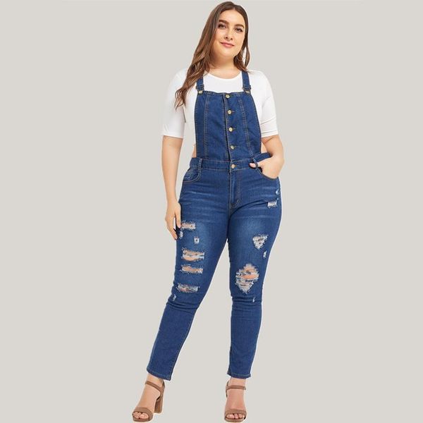women's jeans plus size woman denim overalls hole high waist elastic 5xl botton casual sunmmer femme, Blue
women's jeans plus size woman denim overalls hole high waist elastic 5xl botton casual sunmmer femme, Blue