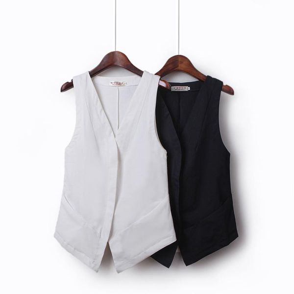 women's vests vest summer cotton linen short solid color large size small jacket light coat casual wild slim spring autumn, Black;white
women's vests vest summer cotton linen short solid color large size small jacket light coat casual wild slim spring autumn, Black;white