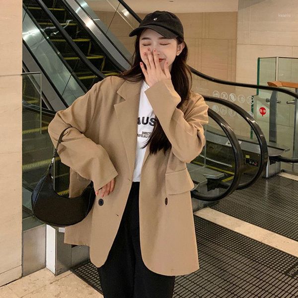 women's suits & blazers 2021 autumn winter fashion elegant casual for office lady comfortable single breasted loose, White;black
women's suits & blazers 2021 autumn winter fashion elegant casual for office lady comfortable single breasted loose, White;black
