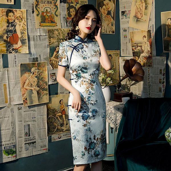 ethnic clothing fashion floral print mandarin collar cheongsam chinese classic women's qipao elegant short sleeve novelty dress s-4xl, Red
ethnic clothing fashion floral print mandarin collar cheongsam chinese classic women's qipao elegant short sleeve novelty dress s-4xl, Red