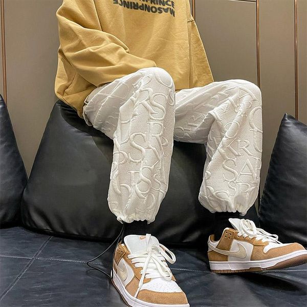 men's pants handsome ins men fashion streetwear sweatpants harem hip hop pant elastic waist letter embossed trousers for mans boys, Black
men's pants handsome ins men fashion streetwear sweatpants harem hip hop pant elastic waist letter embossed trousers for mans boys, Black