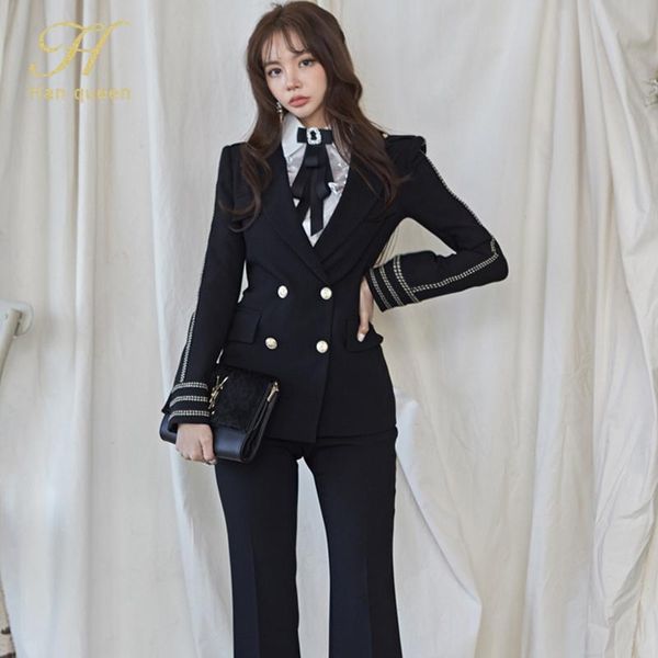 han queen autumn winter women pant suit notched double breasted blazer jacket & long office ladies wear suits female women's two piece, White
han queen autumn winter women pant suit notched double breasted blazer jacket & long office ladies wear suits female women's two piece, White