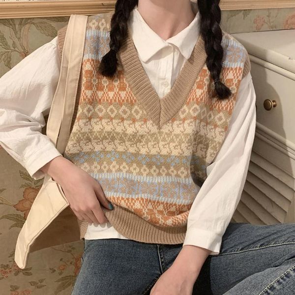 women's vests kimotimo knitted jumper sweater vest harajuku autumn chic korean preppy style elegant casual kawaii vintage women, Black;white
women's vests kimotimo knitted jumper sweater vest harajuku autumn chic korean preppy style elegant casual kawaii vintage women, Black;white