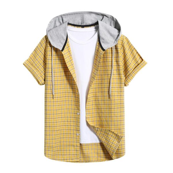 2021 summer shirt for men spring casual shirts slim plaid short sleeve shirts hooded blouse chemise homme, White;black
2021 summer shirt for men spring casual shirts slim plaid short sleeve shirts hooded blouse chemise homme, White;black
