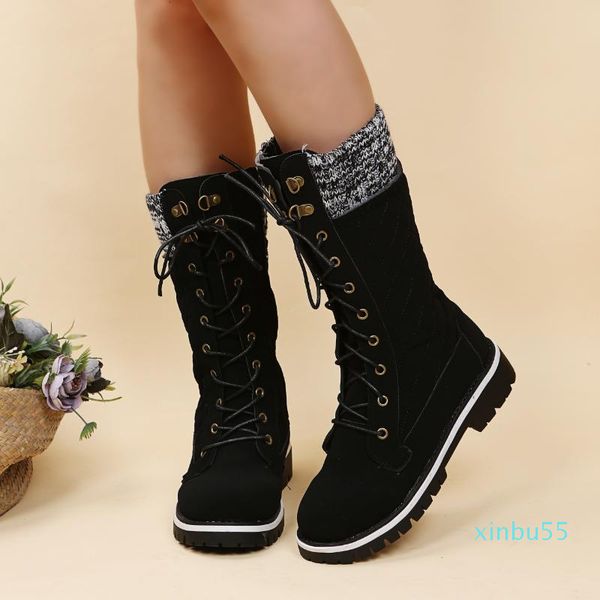 boots european andamerican women's boots autumn and winter thick heel high barrel flat side zipper round head, Black
boots european andamerican women's boots autumn and winter thick heel high barrel flat side zipper round head, Black