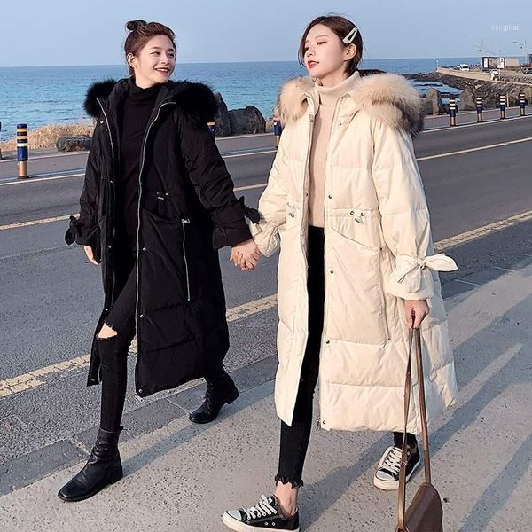 long down jackets slim large fur collar white duck warm padded jacket 2021 winter collection women thick1, Black
long down jackets slim large fur collar white duck warm padded jacket 2021 winter collection women thick1, Black