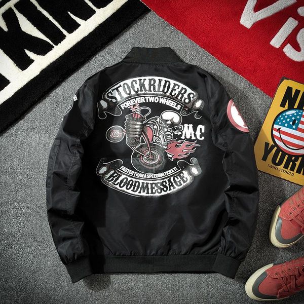 men's jackets autumn thin bomber skull jacket men windbreaker zip up outerwear fashion street hip hop korean clothes slim fit baseball, Black;brown
men's jackets autumn thin bomber skull jacket men windbreaker zip up outerwear fashion street hip hop korean clothes slim fit baseball, Black;brown