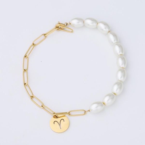charm bracelets fnixtar 12pcs 22cm pearl chain round disc constellation mirror polish stainless steel for women's jewelry, Golden;silver
charm bracelets fnixtar 12pcs 22cm pearl chain round disc constellation mirror polish stainless steel for women's jewelry, Golden;silver