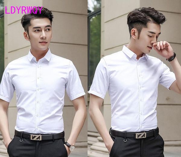 korean style summer fashion short-sleeved slim single-breasted white shirt polyester daily men men's casual shirts, White;black
korean style summer fashion short-sleeved slim single-breasted white shirt polyester daily men men's casual shirts, White;black